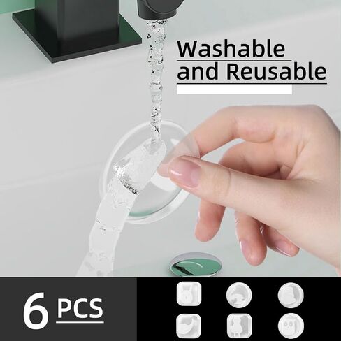 6 PCS of Clear Rubber Door Knob, Door Handle Stopper Set Round Wall Shield Cushion Quiet Wall Protector for Door Handle Guard Door Bumper Wall Protector Silencer, Transparent in Saudi Arabia