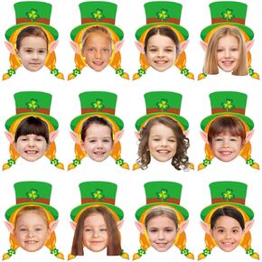 36 Pcs St. Patrick's Day Cutouts Kids Photo Leprechaun Cutouts for Bulletin Board Decor with Photo Space for St. Patrick's Day DIY Craft Photo Classroom Home Shamrock Party Decoration (Leprechaun-1)