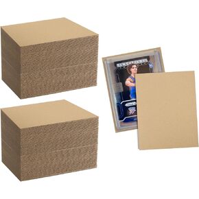Mat Board Center, 100 Pack 3.5x4.5 Inch Corrugated Cardboard Sheets, Trading Card Shipping Protectors, Cardboard Dividers, Small Cardboard Sheets for Packaging Mailing, DIY Crafts