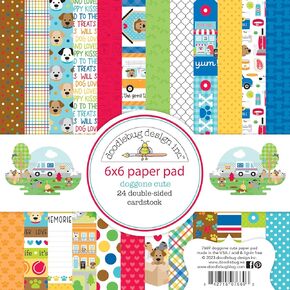 Doodlebug Double-Sided Paper Pad 6"X6" 24/Pkg - Doggone Cute