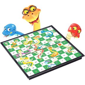 Travel Board Games Small Magnetic Snakes and Ladders Board Game 9.7 Inches Portable Folding Board