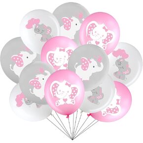 Aoriher 45 Pieces Elephant Balloon 12 Inch Baby Shower Elephant Balloon for Baby Boy Girl Gender Reveal Elephant Animal Themed Birthday Party Supplies Indoor Outdoor Decor(Blue, Gray, White)