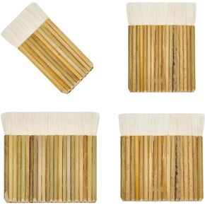 PH PandaHall 4 Size Hake Watercolor Brushes Flat Hake Brushes Artist Painting Brushes Handle Haik Brush Sheep Hair Hake Brush for Kiln Wash Watercolor Dust Cleaning Ceramic Pottery Painting