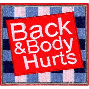 Back and Body Hurts Patch, Funny Iron on Patch for Blue Collar Worker Builder Sew Iron on Multicolor Embroidered Patches for Tactical Backpack Dog Harnesses Vest Jackets Jeans Hats