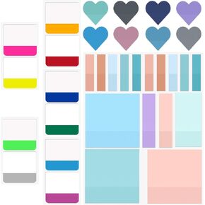 Transparent Sticky Notes, 860 Pcs Waterproof Clear Sticky Notes, Clear Notes Transparent for Bible Study Supplies, Office School Supplies, Book Annotation