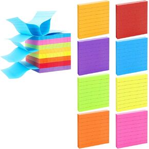 16 Pack pop up Lined Sticky Notes Bulk 3x3,Self Stick Notes with Lines Bright Ruled Post Stickies Sticky Notes Self Adhesive Memo Papers with Lines for Office, Home, School, Meeting