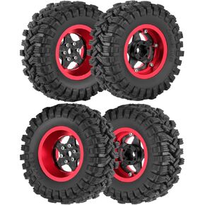 1.2" Beadlock Wheels and Tires for 1/18 TRX4M 1/24 SCX24 RC Crawler,Carbon Fibre rc Wheels 1.2 Beadlock Whees w/Soft Rubber Tires 1.2 rc Tires,4PCS,Style B in Kuwait
