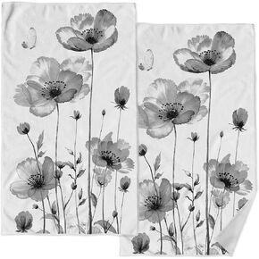 2 Pack Sage Green Eucalyptus Bathroom Hand Towels Decorative Green White Floral Leaves Dish Kitchen Towels 16x27 Inch Soft Botanical Absorbent Microfiber Bath Fingertip Towels Hotel Spa Decor