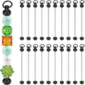 PATIKIL Beadable Keychain Bars, 20 Pcs Metal Beaded Keychain Blanks Bulk Making Supplies Kit for Pendant DIY