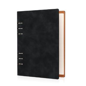 EooUooIP Double-Sided A5 Black Spiral Notebook Thickened Paper,100 Sheets/200Pages,Perfect for Study and Notes,Sturdy and Flexible.