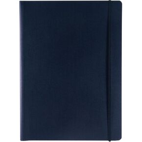 Fabriano Ecoqua Plus Hidden Spiral-Bound Notebook, 8.3" x 11.7", A4, Lined, Navy