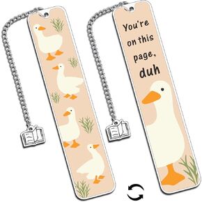 Duck Gifts, Duck Gifts for Duck Lovers, Stocking Stuffers for Teen Girls 16-18, Cute Bookmarks for Women, Book Marks for Reading Women, Bookmarks for Book Lovers, Funny Bookmarks for Women Girls