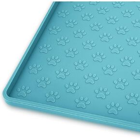 Dog Food Mat Anti-Slip Dog Bowl Mats for Food and Water, High-Lips Dog Feeding Mat Waterproof Pet Placemat Prevent Messy Spills to Floor, Silicone Puppy Tray for Small Medium Large Dogs Cats