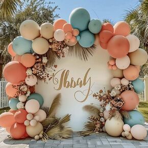 Dusty Green Nude Balloon Garland Double Stuffed Blush Brown Cream Sand White Neutral Matte Balloon Arch Kit for Baby Shower Wedding Birthday Gender Reveal Party Decoration