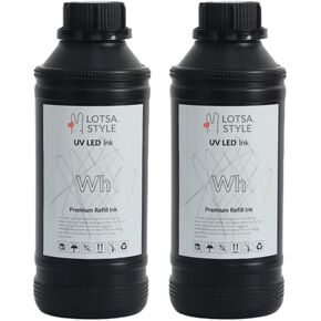 Premium Ultraviolet UV LED Ink Refill Direct to Substrate Direct to Film DTF for UV & UV DTF Printers Hard Ink (CMYK Wh, Medium)