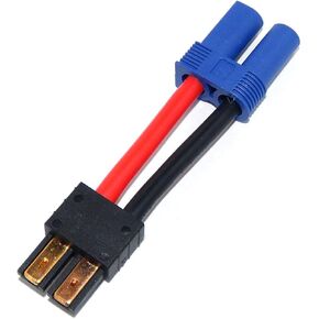 Replacement High Current Adapter EC5 IC5 Female to Traxxas TRX Male 12AWG for LiPo ID Plug for