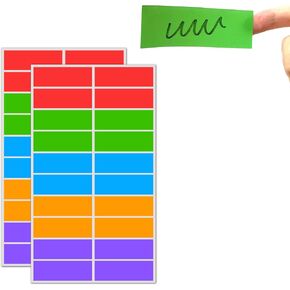 500 Pack, 3" x 1" - Colored Labels Stickers, 5 Colors