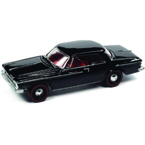 Johnny Lightning 1962 Plymouth Savoy Max Wedge Silhouette Black with Red Interior Classic Gold Collection Series Limited Edition to 11880 Pieces Worldwide 1/64 Diecast Model Car