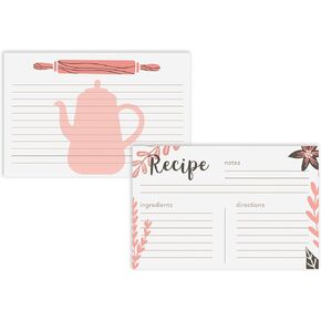 60-Pack Premium Double Sided Recipe Cards, 4 x 6 inch, by Better Kitchen Products, Recipe Index Cards, 60 Pack