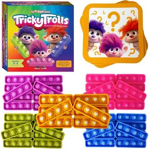 Tricky Trolls CCVC & CVCC Reading Game, Mini Pop Sensory Toy to Learn and Spell, Educational Kindergarten Classroom Activities, Multisensory Phonics Flash Cards for 4+ Years