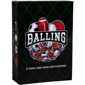 Balling - لعبة البطاقات ذات الطابع الرياضي سريعة الوتيرة | الأعمار 7+ | يمكن لأي شخص أن يلعب | تتضمن 60 بطاقة | يلعبها 4-8 لاعبين | ليلة لعبة العائلة | تخزين المواد | العاب العيد |