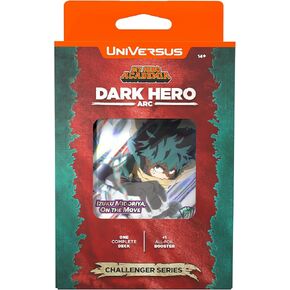 UniVersus: My Hero Academia: سلسلة Dark Hero Arc Challenger - لعبة بطاقات بناء سطح السفينة، بطاقة شخصية Deku مزدوجة الجوانب، 6 بطاقات معدنية أو بديلة