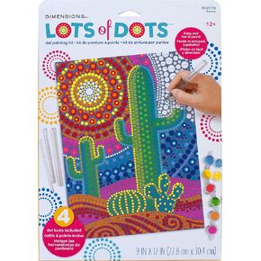 Dimensions Southwest Cactus Acrylic Dot Painting Kit for Adults and Kids, Multicolor