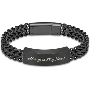constantlife Cremation Bracelet for Ashes for Men - Stainless Steel Cuban Link Urn Bracelet Keepsake Ash Holder Cremation Memorial Jewelry