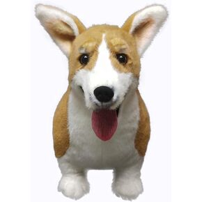 Corgi Dog 20 Inch Realistic Lifelike Louie Welsh Corgi Dog Plush Stuffed Animal Pet Dog Huggle Furry Corky