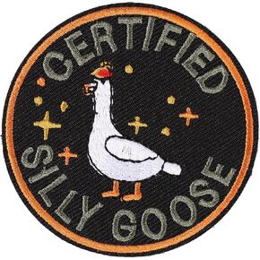 Funny Goose Patch, Funny Goose Hook and Loop Patch Colorful Embroidered Patch Cute Animal Meme Morale Patch for Backpacks Dog Harnesses Hats DIY Applique Accessories