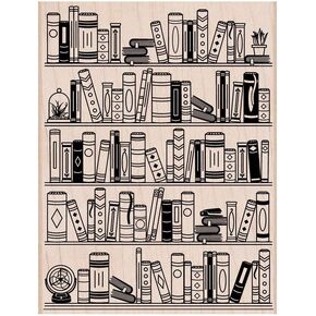 Hero Arts S6274 Wood Stamps, Bookcase
