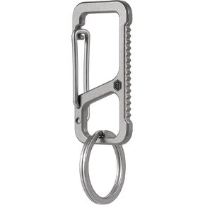 KeyUnity KM06 Keychain Carabiner Clip, Anti-Lost Quick Release Titanium Key Holder, 2 inch Key Organizer Heavy Duty for Men & Women