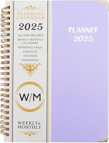 2025 Planner, Planner 2025, 2025 Planner Weekly and Monthly, 2025 Calendar Monthly Planner with Printed Tabs Jan 2025 - Dec 2025, Flexible Cover Twin-Wire Binding Daily Organizer, 8.5 X 6.1 Inch Black in Saudi Arabia