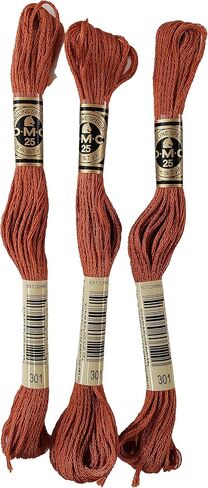DMC 6-Strand Embroidery Cotton 8.7yd - Medium Mahogany - 117-301 - Bundle of 3 Skeins in Saudi Arabia