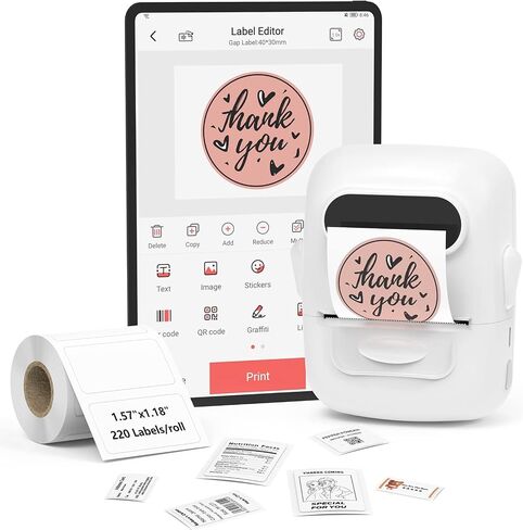 MARKLIFE Label Maker Machine with Tape Barcode Label Printer - Mini Portable Bluetooth Thermal Labeler, Easy to Use for Small Business Home Office Address Clothing Jewelry Retail Barcode in Saudi Arabia