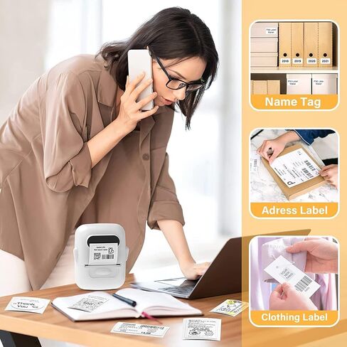 MARKLIFE Label Maker Machine with Tape Barcode Label Printer - Mini Portable Bluetooth Thermal Labeler, Easy to Use for Small Business Home Office Address Clothing Jewelry Retail Barcode in Saudi Arabia