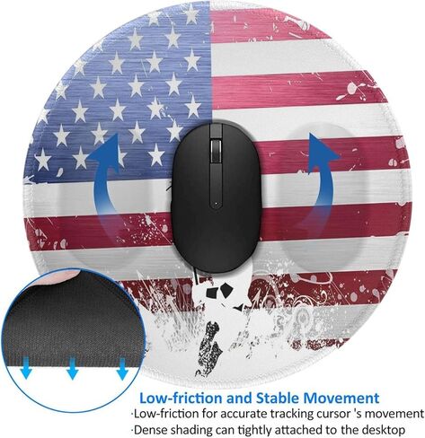 Mouse Pad Player Lacrosse USA Mouse Pads for Desk with Non-Slip Rubber Base Office Computer Round Mousepad Mouse Mat for Home Office Desk Accessories in Saudi Arabia