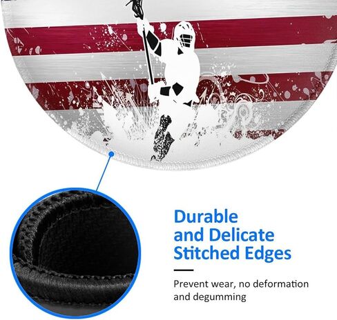 Mouse Pad Player Lacrosse USA Mouse Pads for Desk with Non-Slip Rubber Base Office Computer Round Mousepad Mouse Mat for Home Office Desk Accessories in Saudi Arabia