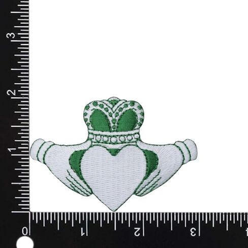 Irish Claddagh. Friendship, Loyalty, Love, Embroidered, Iron on Patch (Green and White) in Kuwait