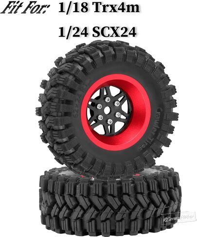 1.2" Beadlock Wheels and Tires for 1/18 TRX4M 1/24 SCX24 RC Crawler,Carbon Fibre rc Wheels 1.2 Beadlock Whees w/Soft Rubber Tires 1.2 rc Tires,4PCS,Style B in Saudi Arabia