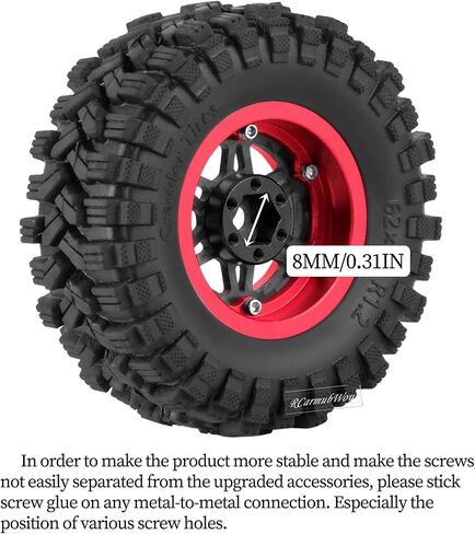 1.2" Beadlock Wheels and Tires for 1/18 TRX4M 1/24 SCX24 RC Crawler,Carbon Fibre rc Wheels 1.2 Beadlock Whees w/Soft Rubber Tires 1.2 rc Tires,4PCS,Style B in Saudi Arabia