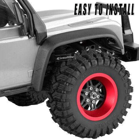 1.2" Beadlock Wheels and Tires for 1/18 TRX4M 1/24 SCX24 RC Crawler,Carbon Fibre rc Wheels 1.2 Beadlock Whees w/Soft Rubber Tires 1.2 rc Tires,4PCS,Style B in Saudi Arabia