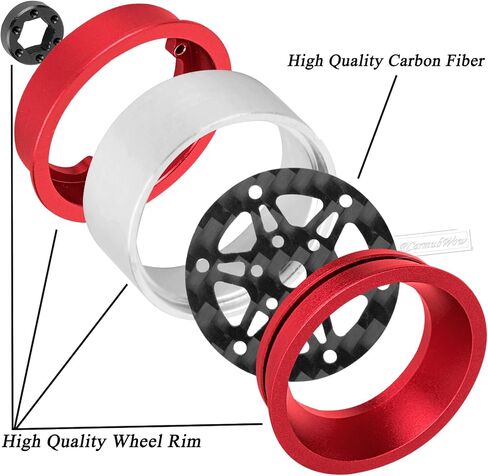 1.2" Beadlock Wheels and Tires for 1/18 TRX4M 1/24 SCX24 RC Crawler,Carbon Fibre rc Wheels 1.2 Beadlock Whees w/Soft Rubber Tires 1.2 rc Tires,4PCS,Style B in Saudi Arabia