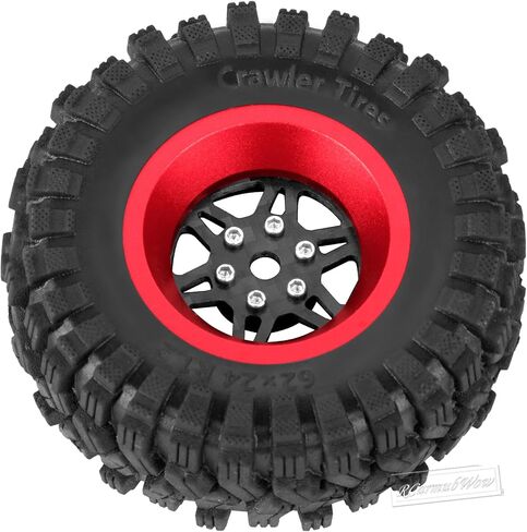 1.2" Beadlock Wheels and Tires for 1/18 TRX4M 1/24 SCX24 RC Crawler,Carbon Fibre rc Wheels 1.2 Beadlock Whees w/Soft Rubber Tires 1.2 rc Tires,4PCS,Style B in Saudi Arabia
