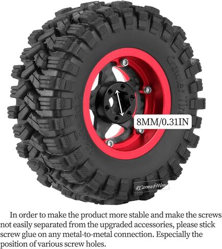 1.2" Beadlock Wheels and Tires for 1/18 TRX4M 1/24 SCX24 RC Crawler,Carbon Fibre rc Wheels 1.2 Beadlock Whees w/Soft Rubber Tires 1.2 rc Tires,4PCS,Style B in Kuwait