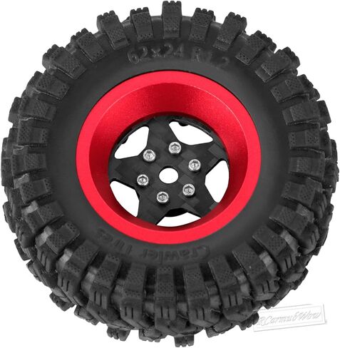 1.2" Beadlock Wheels and Tires for 1/18 TRX4M 1/24 SCX24 RC Crawler,Carbon Fibre rc Wheels 1.2 Beadlock Whees w/Soft Rubber Tires 1.2 rc Tires,4PCS,Style B in Kuwait