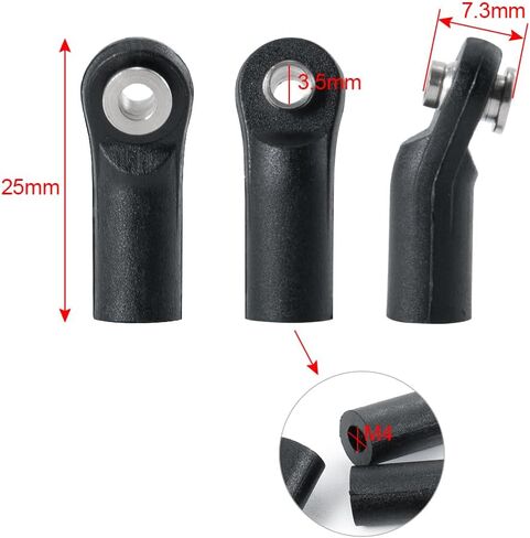 Plastic Link Rod End M4 Ball Joint Head Upgrades for 1/10 Axial SCX10 TRX-4 D90 RC Car Truck Buggy Crawler (CW #C) in Saudi Arabia