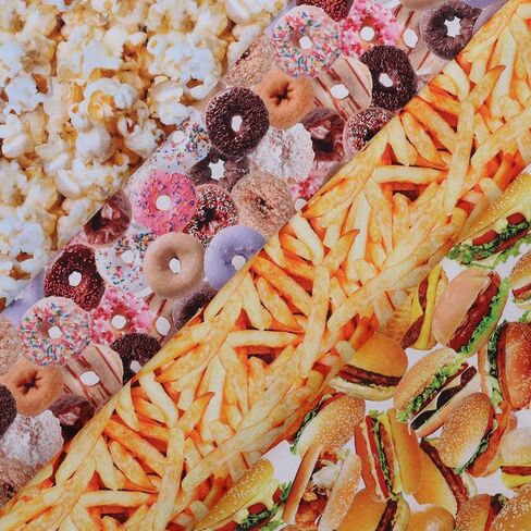 موك فابريكس قطن الفشار للوجبات السريعة، أصفر/أبيض مقطوع بالياردة in Kuwait