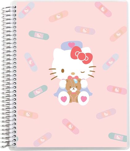Erin Condren 8.5x11 Hello Kitty Healing Spiral Notebook Dot Grid Layout with 80 Lb. Paper, Hello Kitty Healing Classic Cover, Dot Grid Notebook, Platinum Coil in Saudi Arabia