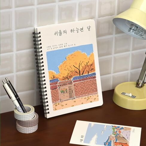 Monolike Seoul four seasons A5 Line Spiral Notebook, Autumn - Hardcover 5.83 x 8.27inch 128 Page in Kuwait